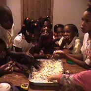 children enjoying popcorn