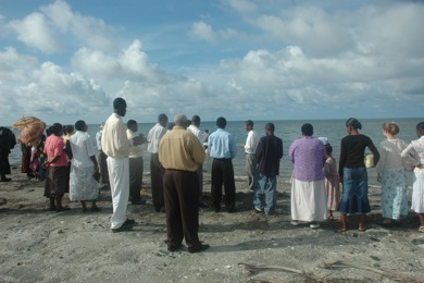 crowd for baptism